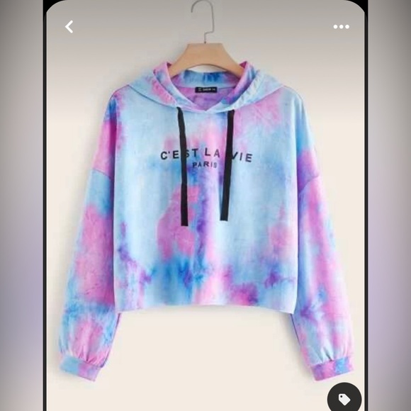 SHEIN Curve Tie Dye Cropped Hoodie size 4X - Picture 3 of 6